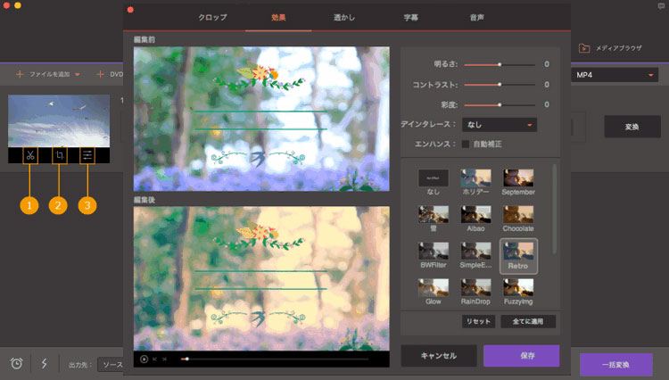 apply effects to video using imedia converter deluxe mac
